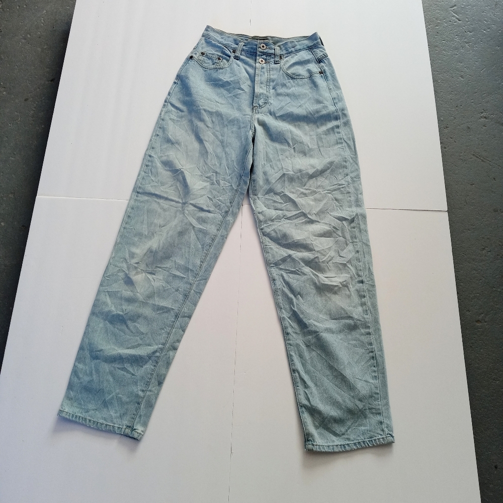 Grass Roots Women Jeans Size 9/10 Light Wash High Rise Button Fly Straight Leg